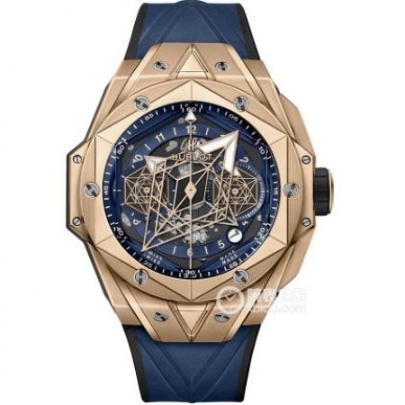 Hublot 宇舶 Big Bang Sang Bleu II 刺青男士機械腕表418.OX.5108.RX.MXM20 采用ETA7750全自動計時機芯 藍寶石玻璃永不刮花 尺寸45mm