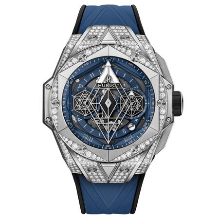 Hublot 宇舶 Big Bang Sang Bleu II 刺青男士機械腕表418.NX.5107.RX.1604.MXM20 采用ETA7750全自動計時機芯 藍寶石玻璃永不刮花 尺寸45mm