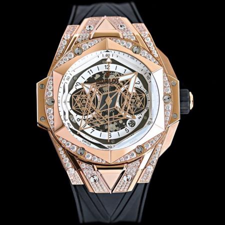 Hublot 宇舶 Big Bang Sang Bleu II 刺青男士機械腕表 采用ETA7750全自動計時機芯 藍寶石玻璃永不刮花 尺寸45mm