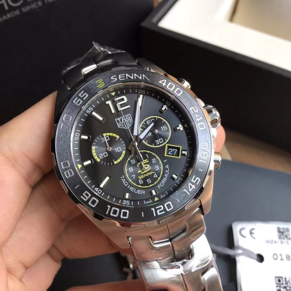 Original Tagheuer,泰格豪雅F1系列 塞納紀念石英計時表43mm表径