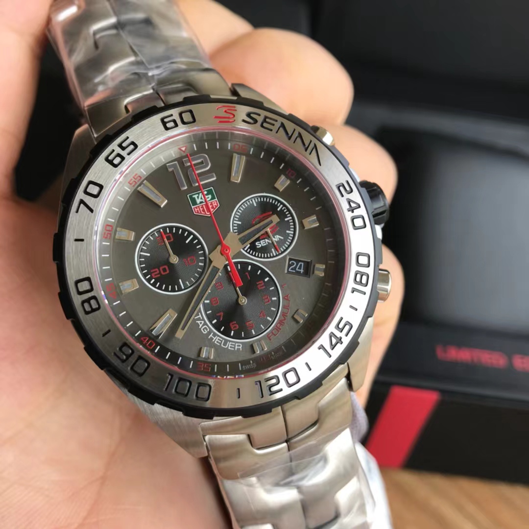 Original Tagheuer,泰格豪雅F1系列 塞納紀念石英計時表，專櫃1萬+。 ~43mm表徑