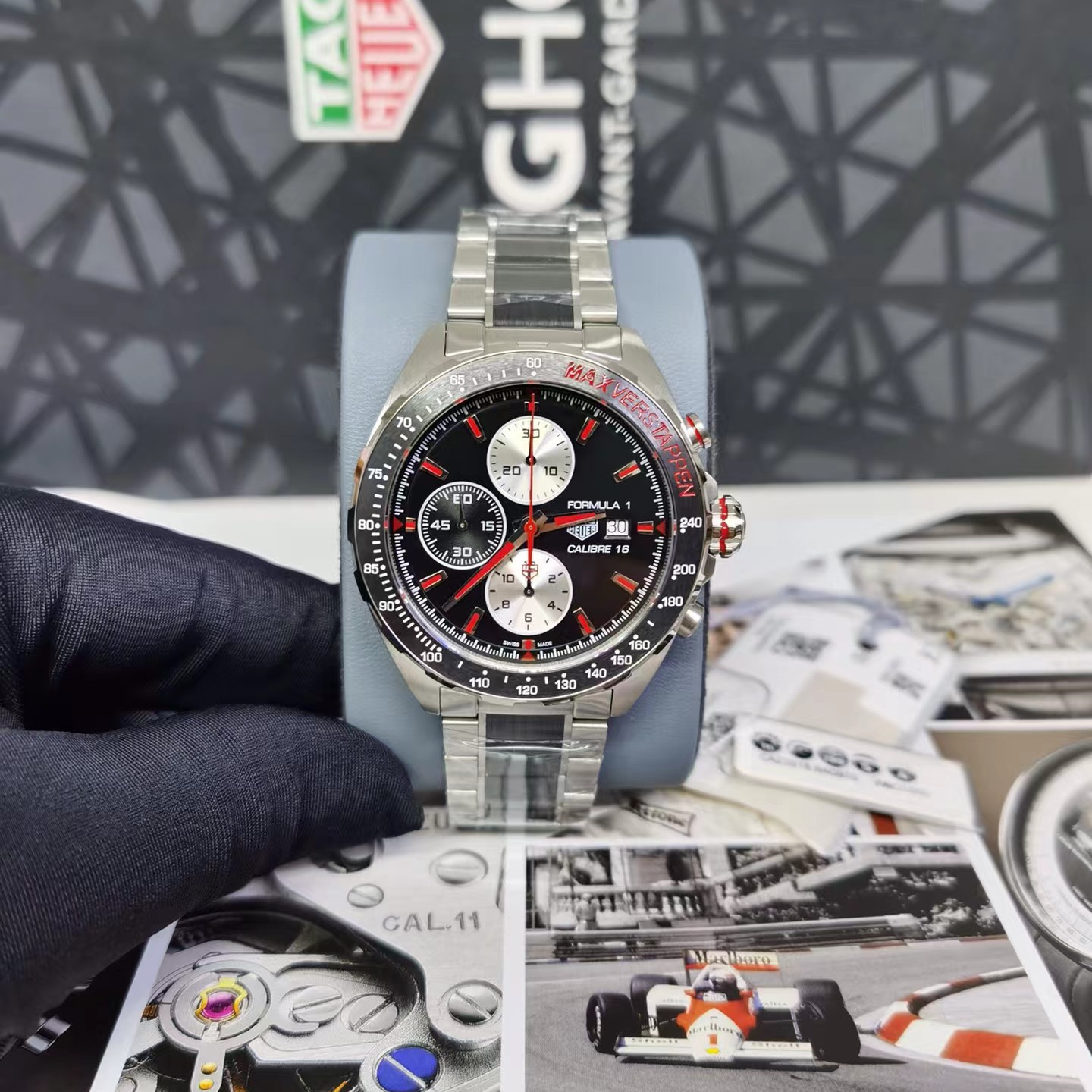 TAGHeuer,泰格豪雅F1系列機械計時碼表44mm表径